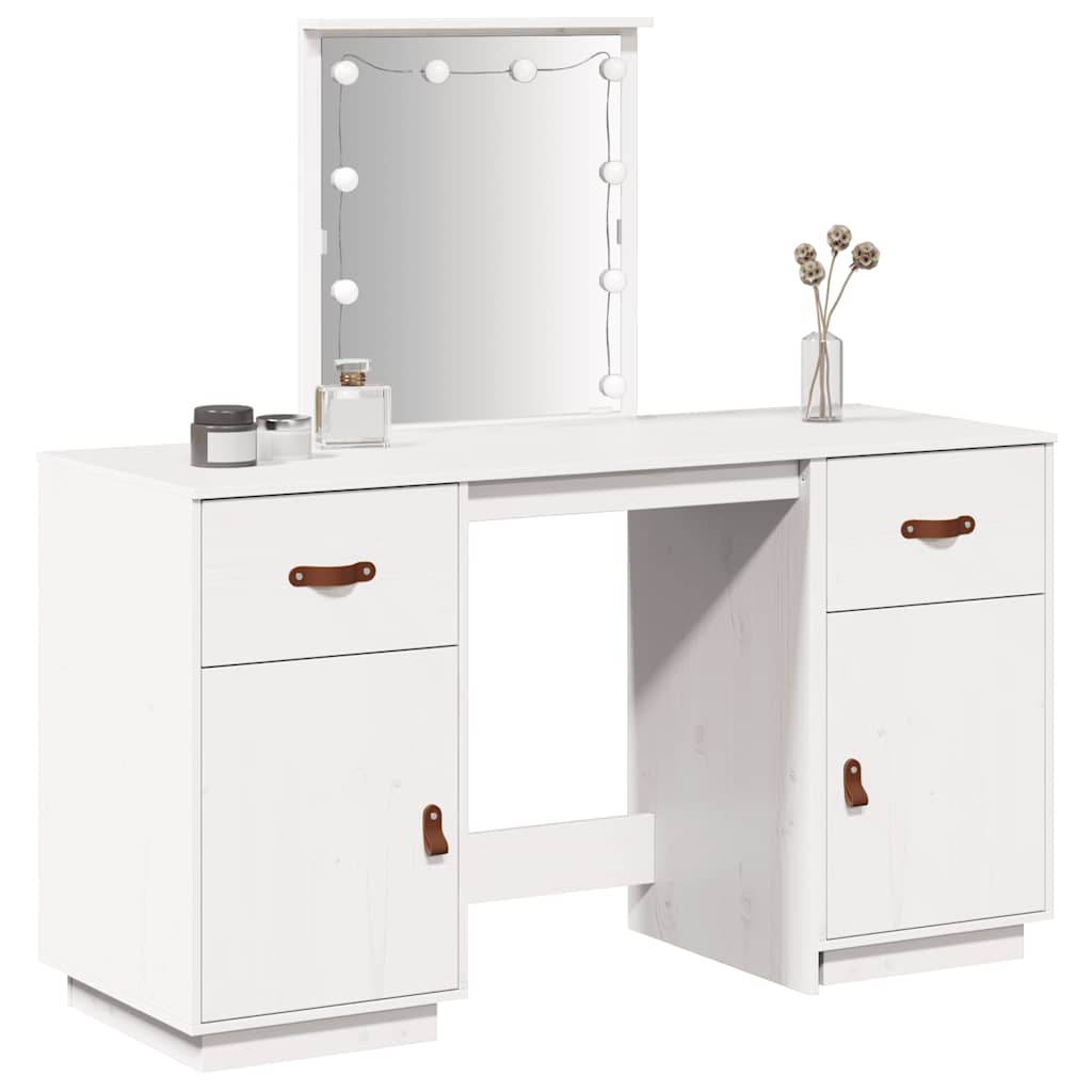 Dressing Table Set With Led Solid Wood Pine